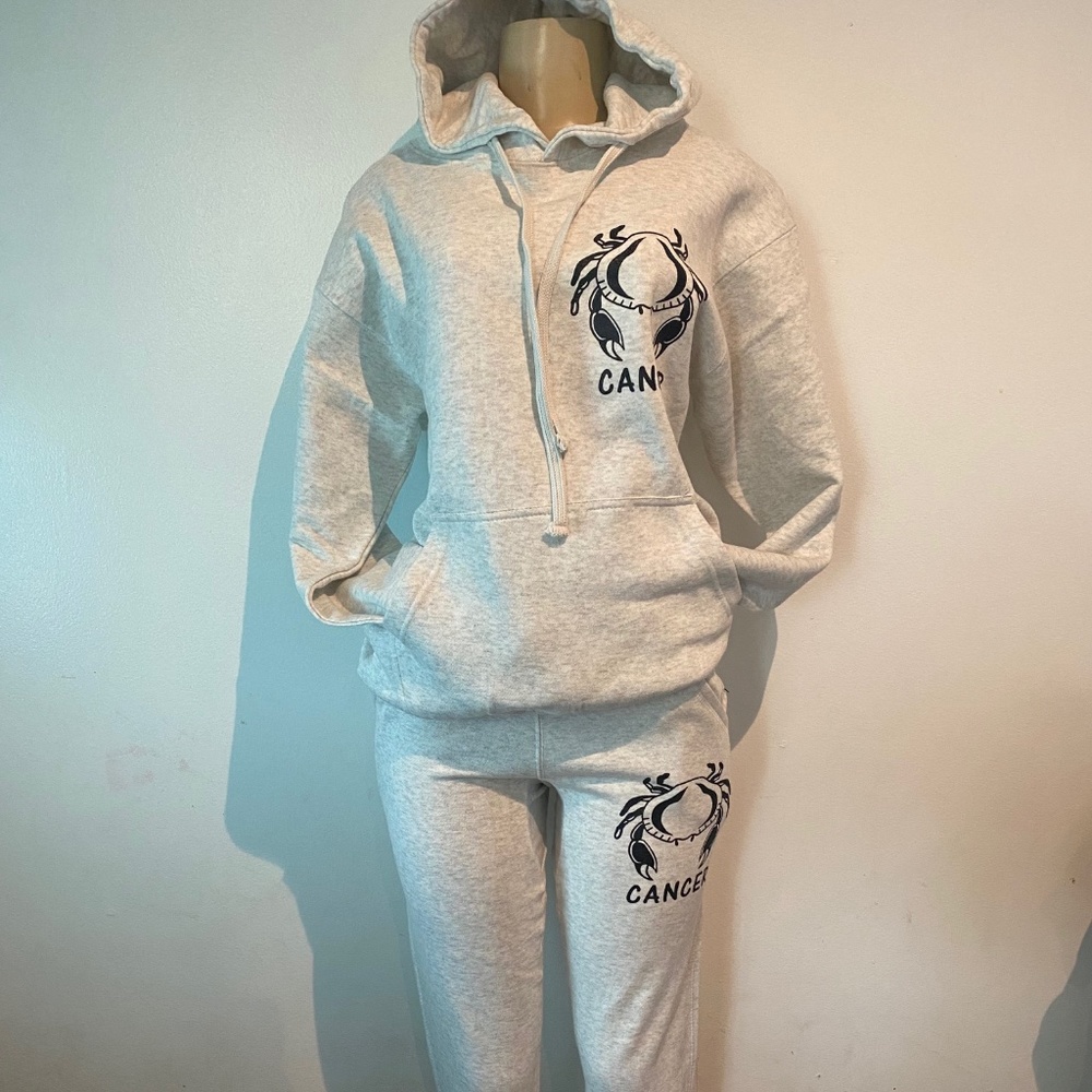 Women Cancer Zodiac Sign Oatmeal Hoodie and Pants